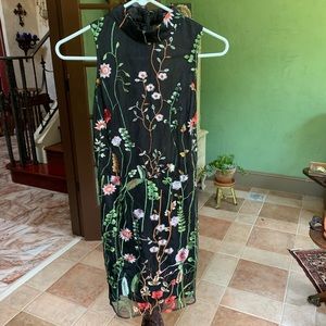 Cute floral dress, black with colorful flowers